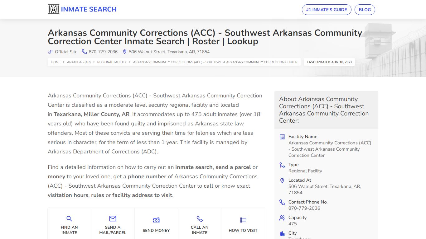 Arkansas Community Corrections (ACC) - Inmate Search